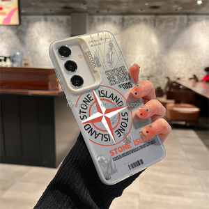เคสโทรศัพท์มือถือรุ่นใหม่ยอดนิยม <span class=keywords><strong>สี</strong></span><span class=keywords><strong>เงิน</strong></span> IMD PC+TPU ลายเกาะ สำหรับ Samsung S24 Ultra S25 Ultra S23 S22 จากแบรนด์ Stone Label Fashion - Product Image 3