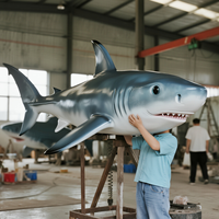 Grand requin blanc modèle animatronique Animal marin grandeur nature pour jeu intérieur parc d'aventure public utilisation du parc aquatique