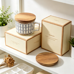 Tapa de madera de acacia más vendida para tazas, vasos y termos, a prueba de polvo, para té y café, accesorio de madera maciza para bebidas. - Product Image 4