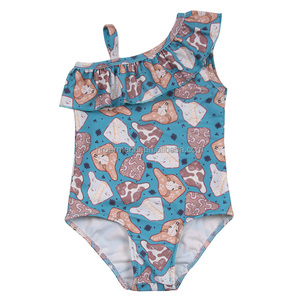 Western <strong>Cow</strong> Tag <strong>Print</strong> Summer Girls Swimsuit Ruffled Kids Swimwear for 0-16 Years Old Beach <strong>Bikini</strong> Swim Wear - Product Image 2