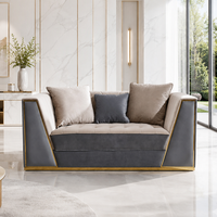 Canapé d'angle moderne de luxe italien YUANCHANG en velours capitonné et cuir, avec structure en acier inoxydable, convertible en lit, garantie 3 ans pour salon