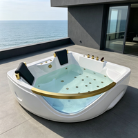 Baignoire balnéo ovale moderne en acrylique pour 2 personnes, 59 pouces, 8 jets, système de contrôle Balboa écologique, bain intelligent pour hôtel/villa/spa
