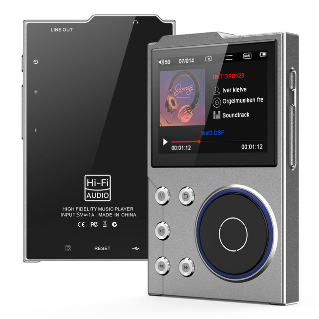 New Hot 2.4 Inch HIFI Blue Tooth Music Player DSD256 Mastering Sound Quality Walkman, Memory