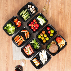 Reusable Disposable PP Food <b>Containers</b> 2 Compartment Food Grade Meal Prep Storage <b>Container</b> <b>Boxes</b> - Product Image 6