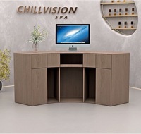 Comptoir de réception incurvé moderne en MDF, table de caisse pour hôtel, bureau, salon, magasin