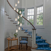 Lustre en cristal en spirale moderne pour salon de villa, hall d'hôtel, éclairage d'escalier pour plafond haut