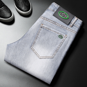 <span class=keywords><strong>Jeans</strong></span> morbidi e sottili europei di fascia alta da uomo alla moda elasticizzati larghi <span class=keywords><strong>grigio</strong></span> <span class=keywords><strong>chiaro</strong></span> pantaloni Casual di personalizzazione della fabbrica - Product Image 4