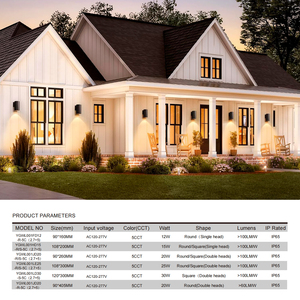 12 Wát đầu duy nhất lên xuống tường ánh sáng cảm biến chuyển động IP65 nhôm Tường Ngoài Trời đèn cho cổng & hành lang - Product Image 3