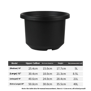 Maceta de plástico grueso al por mayor control de raíces transpirable grueso exterior grande calibre 50 árbol negro Castillo pico maceta moderna - Product Image 6