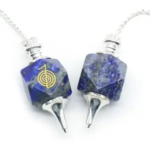 2023 Beautiful Reiki Pendulum Natural Stone Amulet Healing Crystal Pendant Meditation Hexagonal Pendulum for healing