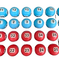 Balle de loterie personnalisée bicolore pour divertissement, rouge 1-35, bleu 1-16, en ABS, diamètre 40 mm, pour loterie et divertissement