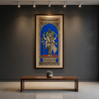 Ardhnarishwer Gauri Shankar Pattachitra Art traditionnel rectangulaire fait main pour décoration murale intérieure de salon