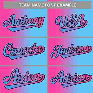 Maillot de baseball authentique personnalisé à dégradé rose-bleu-noir - Product Image 3