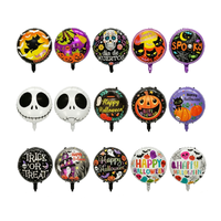 Nouveau design, vente en gros, ballon rond en aluminium coloré de 18 pouces, série Halloween, ballon pour décoration de fête