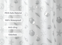 Rideaux de douche imperméables style vacances à la plage Xin Shu, séparation humide/sec, 100% PEVA, écologiques, anti-adhérents pour salle de bain