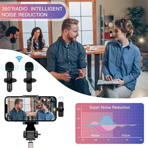Microphone anti-bruit pour influenceurs en ligne et streamers en direct, récepteur 2-en-1, idéal pour les ventes en direct, les vlogs et l'enseignement. - Product Image 1