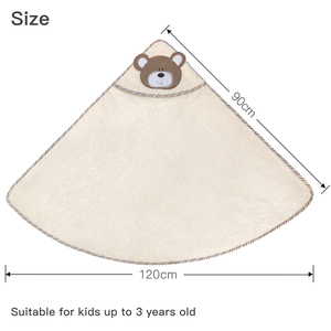 Sản phẩm mới động vật thiên nhiên bé khăn với mui xe thêu sẵn sàng chứng khoán bé Trùm đầu Poncho khăn - Product Image 3