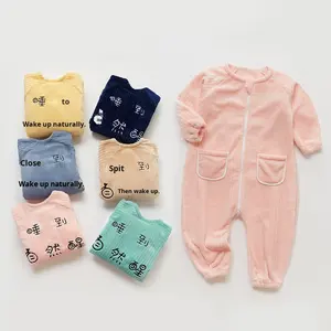 <span class=keywords><strong>Gigoteuse</strong></span> pour bébé, printemps, épaissie, en flanelle, combinaison une pièce, <span class=keywords><strong>polaire</strong></span> corail, <span class=keywords><strong>jambes</strong></span> séparées, anti-coup de pied, fermeture éclair, couverture, 1-3 ans - Product Image 1