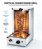 Machine à griller électrique rotative commerciale pour barbecue et shawarma, machine à kebab turque, rôtissoire verticale pour restaurant