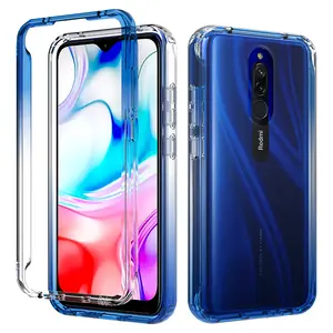 For Redmi 8 Cellphone Case, Clear PC TPU Back Cover For Redmi 8A Gradient Armor Case