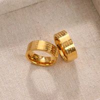 Bague promotionnelle unisexe en acier inoxydable électroplaqué, gravée de lettres, motif Cœur Chrétien Sutra, best-seller transfrontalier