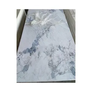 4x8 Hot Sale High Glossy 3-6mm Wall Marble Sheets Waterproof Plastic Marble Alternative Pvc Marble Panels