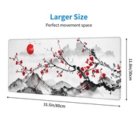 Tapis de Souris Gamer XXL Antidérapant en Caoutchouc Motif Sakura Japonais avec Impression de Logo Personnalisé pour Bureau et Maison