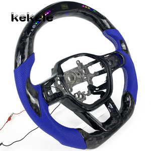Volant en fibre de carbone forgé en cuir perforé bleu LED <span class=keywords><strong>2022</strong></span> 2023 2024 pour <span class=keywords><strong>Honda</strong></span> <span class=keywords><strong>Civic</strong></span> 11ème génération personnalisation - Product Image 2