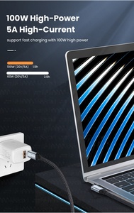 Laptop PD 100W 90 grados L forma 5A carga rápida USB C a tipo C Cable para teléfonos y computadora Cable de transferencia de datos - Product Image 5
