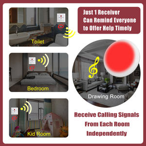 Taşınabilir Kablosuz Bakıcı Çağrı Cihazı Hemşire Çağrı SOS Panik Butonu Yaşlı Acil Durum Alarm Sistemi 1 Işık 1 Zil Klinik Hastane - Product Image 6