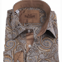 Camisa de Vestir Casual de Verano para Hombre, Talla Grande, Diseño Paisley, Corte Holgado, 100% Algodón Popelina, Transpirable