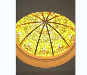 Painéis decorativos de cúpula de teto em vitral estilo Tiffany tipo plano personalizado