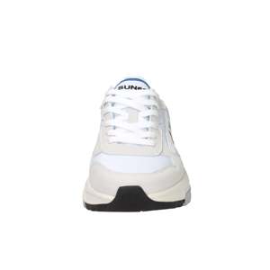 Sun68 Men's Sneakers Z36121 <b>White</b> Blue 3 Cm <b>Heel</b> Canvas Trendy Shoes - Product Image 2