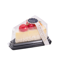 Boîtes d'emballage triangulaires transparentes en plastique PET jetables pour mini-gâteaux individuels, idéales pour les cheesecakes et les portions de pâtisserie - Fournisseur Lesui