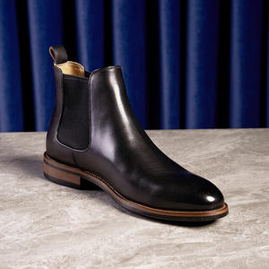 Bottes montantes en cuir véritable pour homme, style best-seller, à lacets, bout pointu, antidérapantes, désodorisantes, en cuir souple, pour soirée - Product Image 4