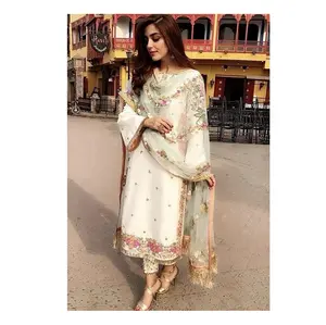 Hint üretici ve tedarikçiden Dupatta ile ağır sahte Georgette yeni Trendy Pakistani şalvar elbise