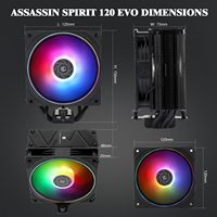 Ventilateur de refroidissement Thermalright TL-AS120 EVO à 4 caloducs pour PC, avec quantité minimale de commande réduite