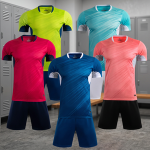 Uniforme de badminton à manches courtes imprimé respirant de couleur unie de haute qualité, tissu 100% polyester, vêtements d'équipe - Product Image 3