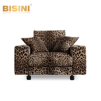 Haut de gamme personnalisé italien lumière luxe imprimé léopard tissu design chaise longue chambre salon loisirs chaise berçante