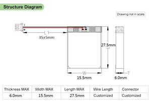 Chất Lượng Cao <span class=keywords><strong>3.7V</strong></span> Lipo Pin 551525 <span class=keywords><strong>150MAh</strong></span> 0.555Wh <span class=keywords><strong>Lithium</strong></span> <span class=keywords><strong>Polymer</strong></span> Có Thể Sạc Lại Pin - Product Image 2