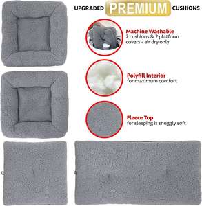 Gatito grande apilable, Gato gris, casa de gato, cama emergente otomana, mansión - Product Image 5