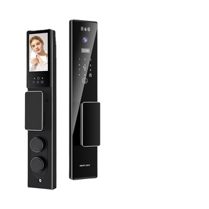 Fechadura de porta digital inteligente 3D luxuosa com processo CNC Tuya App chamada por vídeo, cartão com código de impressão digital, fechadura de porta com rosto - Product Image 1