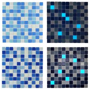 Prix ​​bas, mosaïque de carreaux de piscine en cristal de verre luminescent bleu mélangé, qui brille dans le noir - Product Image 2