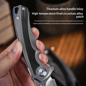 Couteau pliant d'extérieur <span class=keywords><strong>ELMAX</strong></span> en alliage de titane, lame de survie en milieu sauvage, camping, auto-défense portable XD051 - Product Image 3