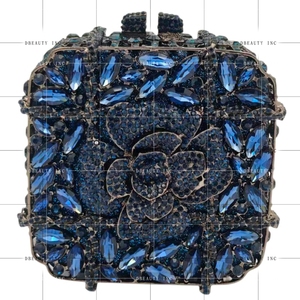 Pochette de Soirée Carrée Opulente pour Femme avec Strass Floraux Scintillants et Cristaux – Idéale pour Fiançailles et Anniversaire - Product Image 3