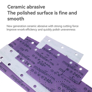 Disque abrasif en céramique violette multi-trous <span class=keywords><strong>de</strong></span> haute dureté, rectangulaire, 70*420 mm, épaisseur 1 mm, polissage manuel, réparation automobile, OEM - Product Image 5
