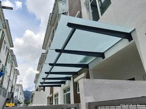 Auvent en aluminium robuste Prima avec auvent en polycarbonate pour patio, jardin et abri d'ombrage extérieur - Product Image 1