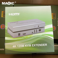 Extender KVM 4K 120M, Extender HDMI, Transmitter Kabel Jaringan ke Port Jaringan RJ45, Extender KVM Definisi Tinggi 4K 120M dengan USB
