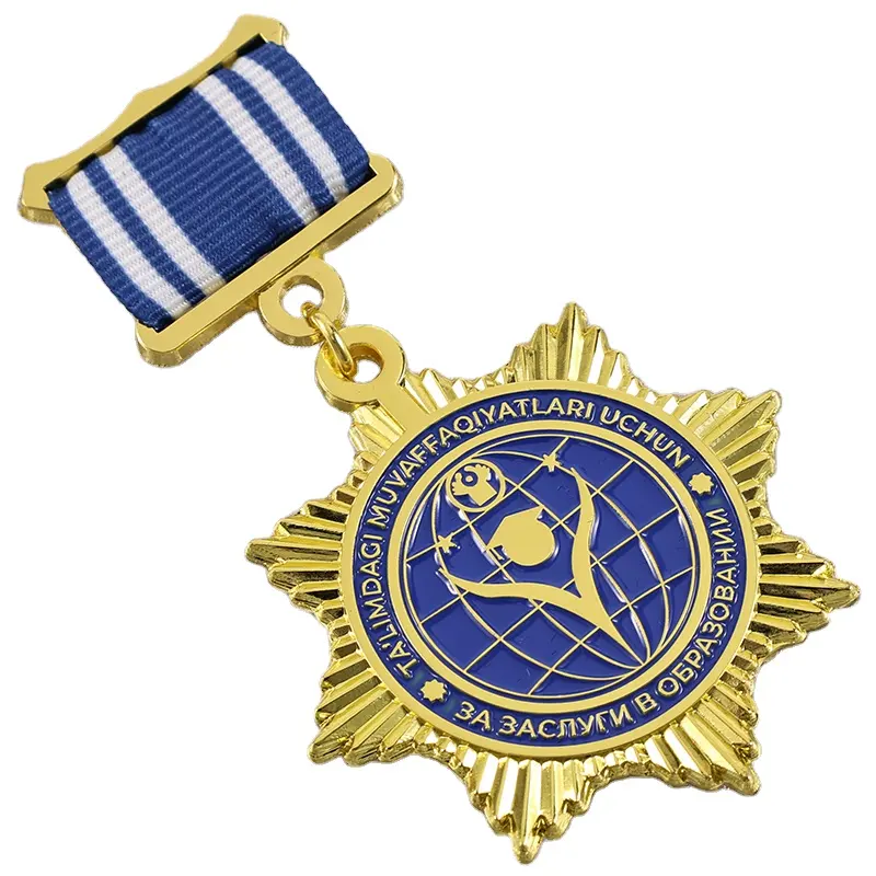 Manufacturer Custom Medalla Medallion Metal Medal 3D Activity Medal Of Honor with Ribbon Bar