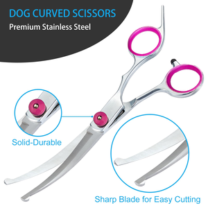 Perfect Pet Grooming Curved <b>Scissor</b> Set Durable Stainless Steel <b>Dog</b> Grooming Kit Pet <b>Scissors</b> Set with Pouch - Product Image 4